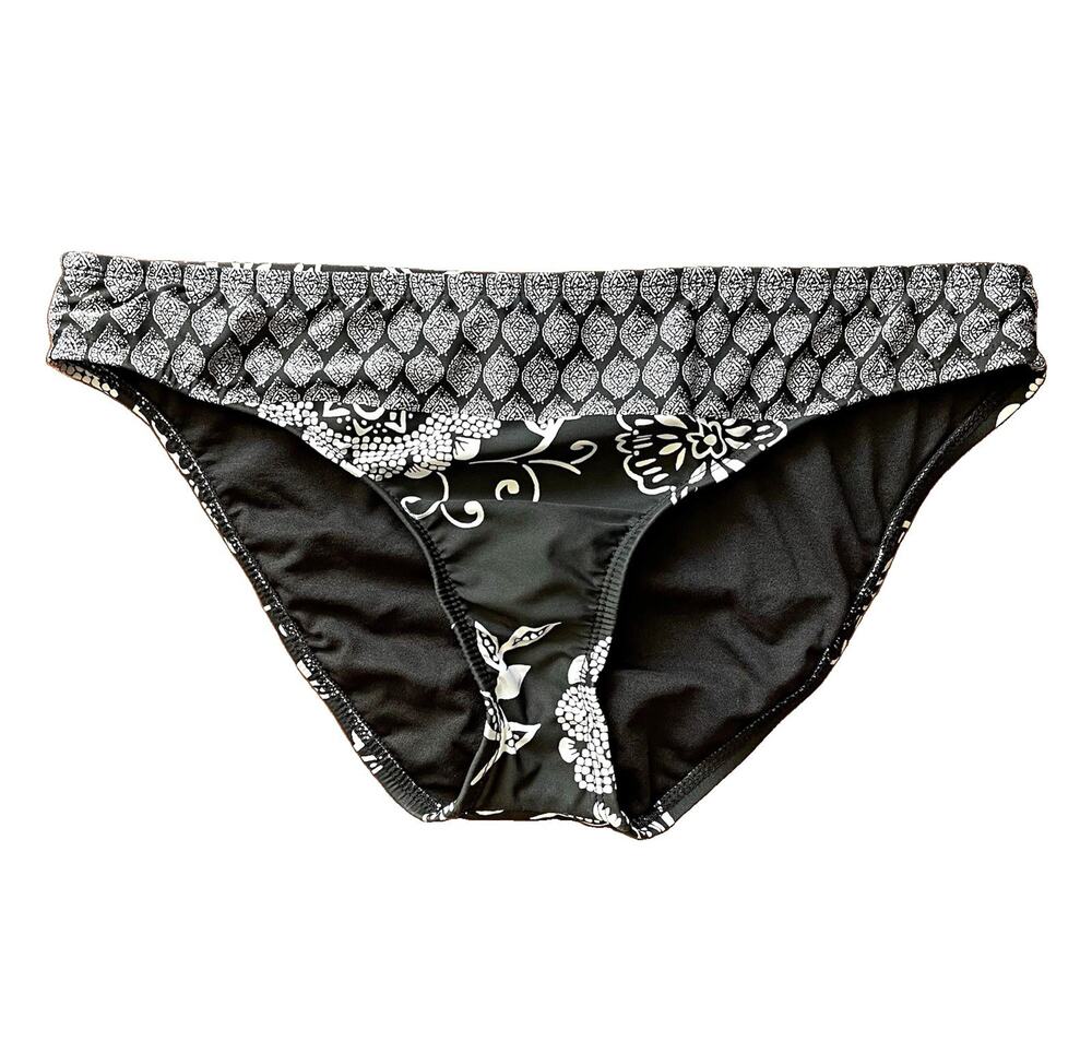 Athena Black & White Floral Bikini Swim Bottom Size 6